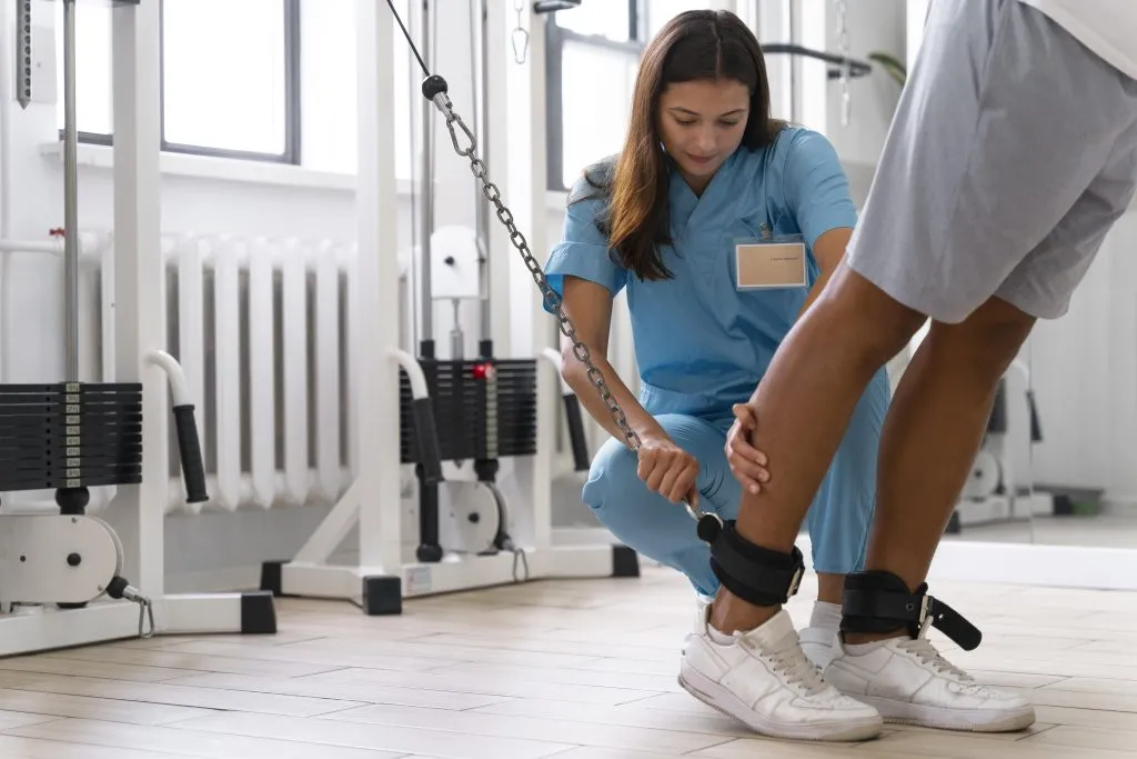 An image of a medical assistant providing care and support to her patient.
