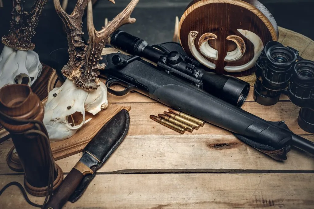 An image of retro hunting ammunition rifle